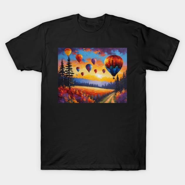 Colorful Hot Air Balloons T-Shirt by ToochArt